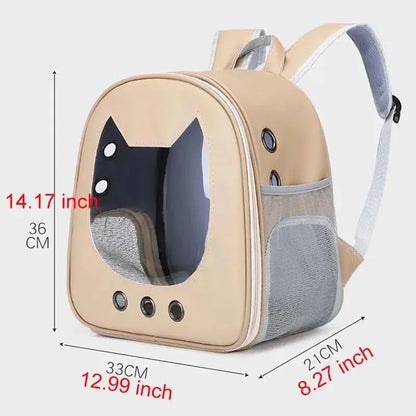 Portable Transparent Pet Backpack Foldable Outdoor Carrying Cats Bag Breathable Travel Bags for Kittens/Dogs Going Out Pets Bag