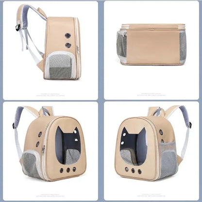 Portable Transparent Pet Backpack Foldable Outdoor Carrying Cats Bag Breathable Travel Bags for Kittens/Dogs Going Out Pets Bag