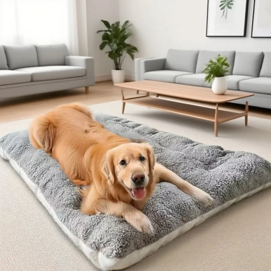 BOOTEELY Extra Large Plush Dog Bed Sofa Thickened Super Soft Polyester Pet Mat Dog Crate Mat Bed For Small Medium Large Dog Bed