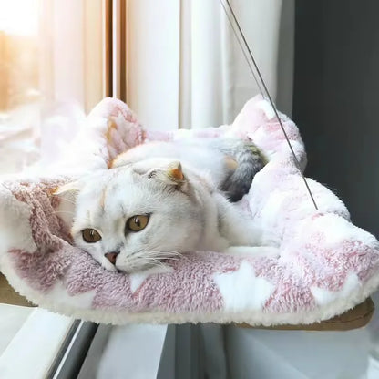 Winter Cat Window Hanging Hammock Bed Suction Cup Space Saving All Seasons Easy Install Pet Bed Cat Climbing Frame
